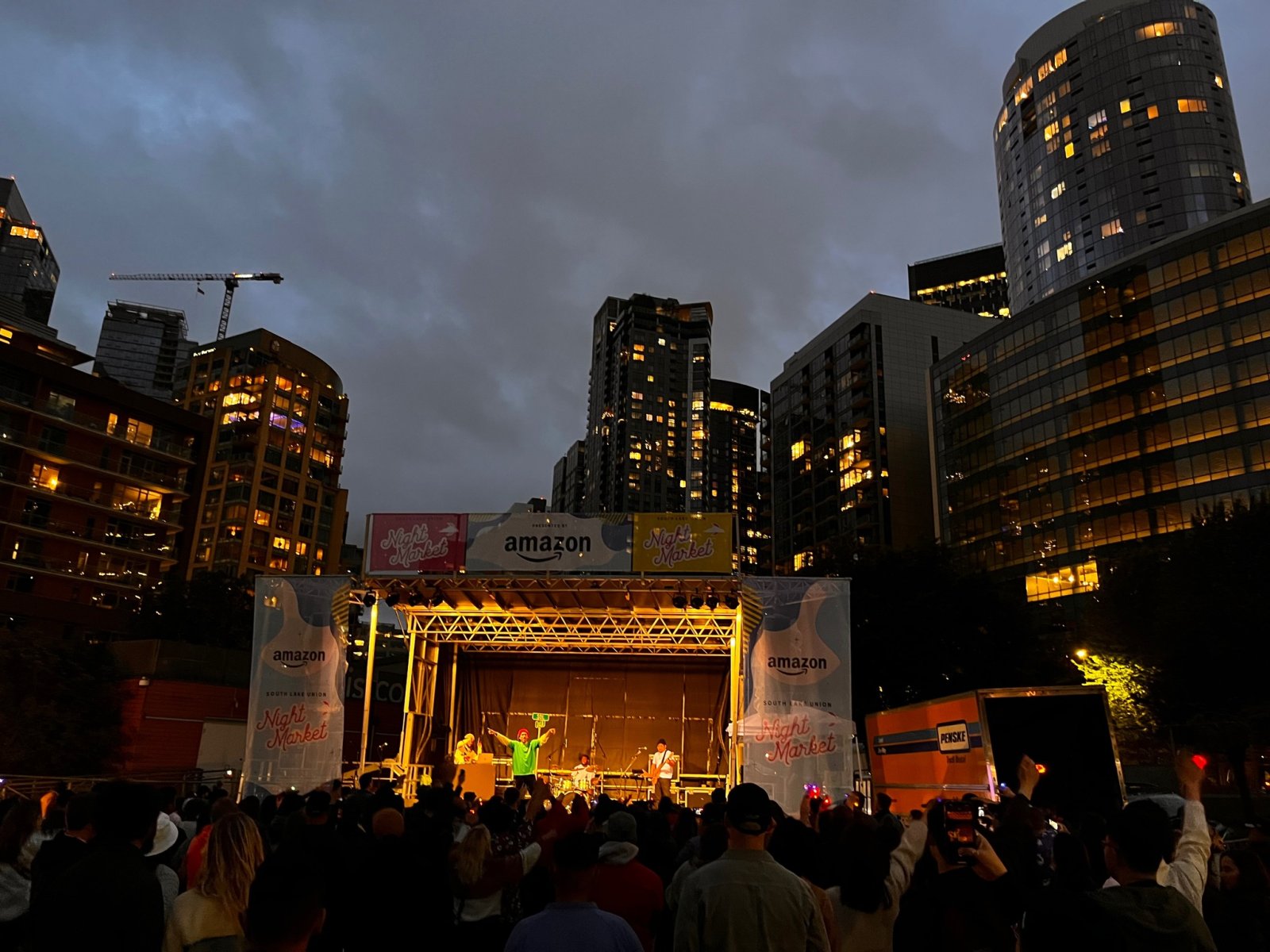 Put A Stage On It mobile stage at night