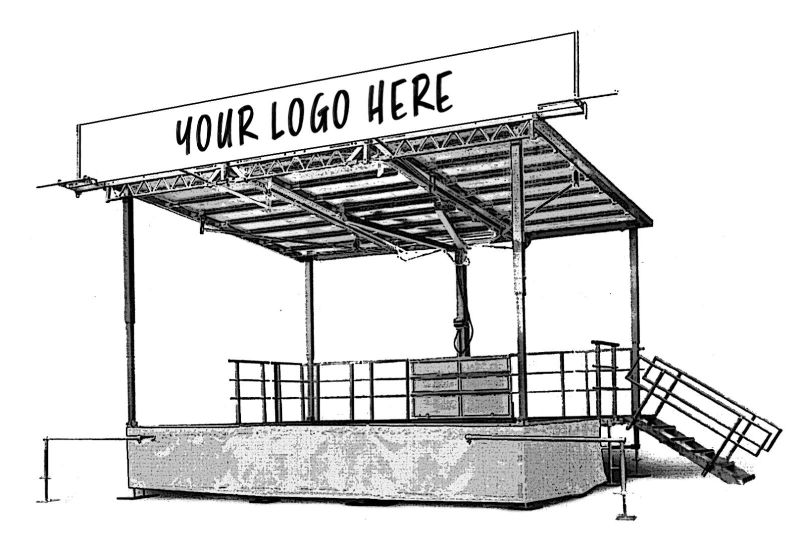 SL75 mobile stage dimensioned drawing